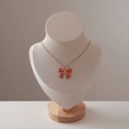Alltagsmagie-Red Bow Necklace-Edelstahl Gold & Silver - Gold - Halskette
