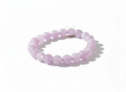dreampunk.arts Amethyst Dream beaded bracelet featuring smooth, light purple natural gemstone beads on a white background