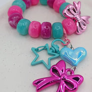 Kawaii Magic – Blush Heart Ribbon Charm - Kawaii Charms