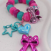 Kawaii Magic – Blush Heart Ribbon Charm - Kawaii Charms