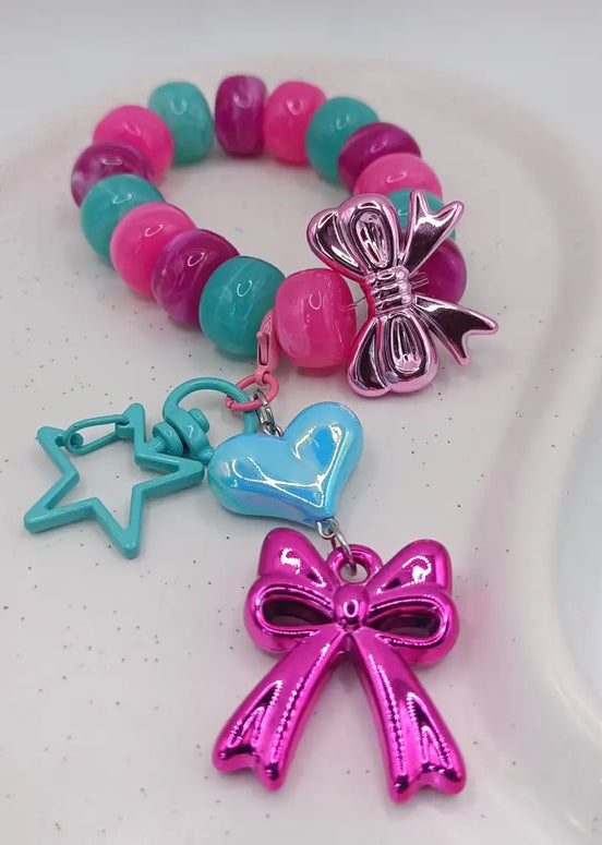Kawaii Magic – Blush Heart Ribbon Charm - Kawaii Charms