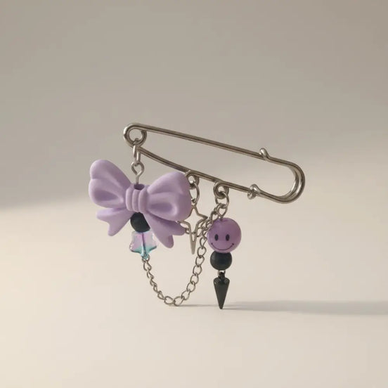 Kawaii Magic – Dreamy Violet Brooch Pin - Sicherheitsnadel Brosche