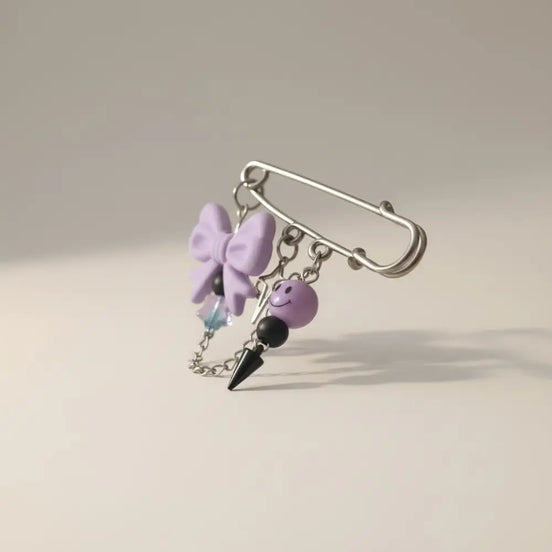 Kawaii Magic – Dreamy Violet Brooch Pin - Sicherheitsnadel Brosche
