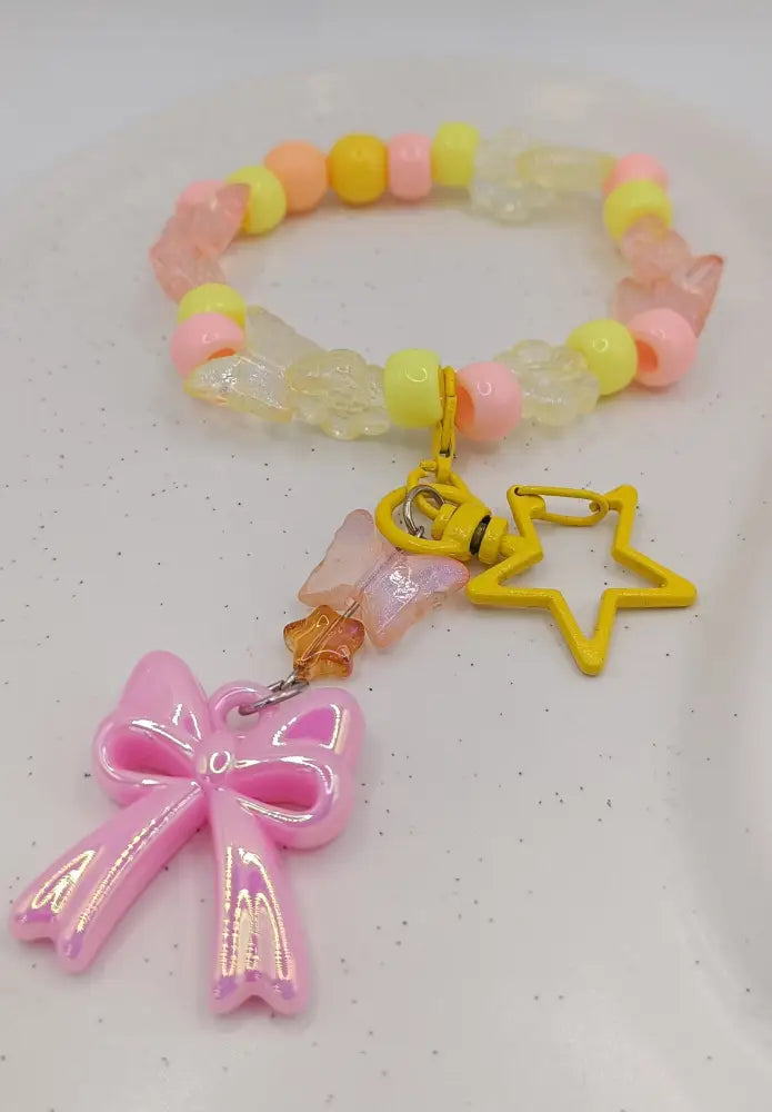 Kawaii Magic – Happy Pink Bow Charm - Kawaii Charms