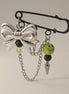Kawaii Magic – Matcha Smiley Brooch Pin-Green - Sicherheitsnadel Brosche