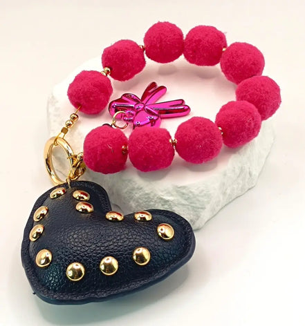 Kawaii Magic -Midnight Heart PomPom Charm - Kawaii Charms