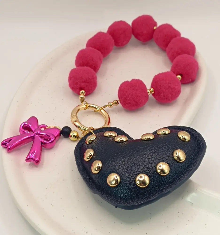 Kawaii Magic -Midnight Heart PomPom Charm - Kawaii Charms