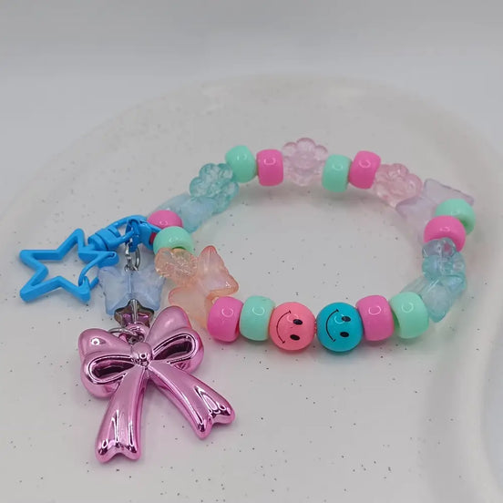 Kawaii Magic – Sparkle Pink Bow Charm - Kawaii Charms