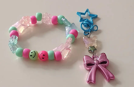 Kawaii Magic – Sparkle Pink Bow Charm - Kawaii Charms