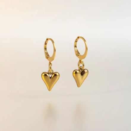 Little Heart Earrings-Edelstahl Silver & Gold - Gold - Ohrringe