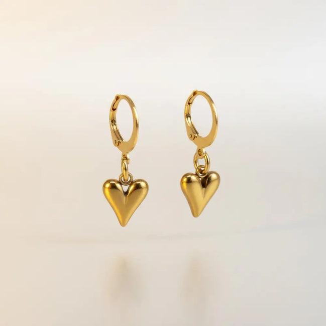 Little Heart Earrings-Edelstahl Silver & Gold - Gold - Ohrringe