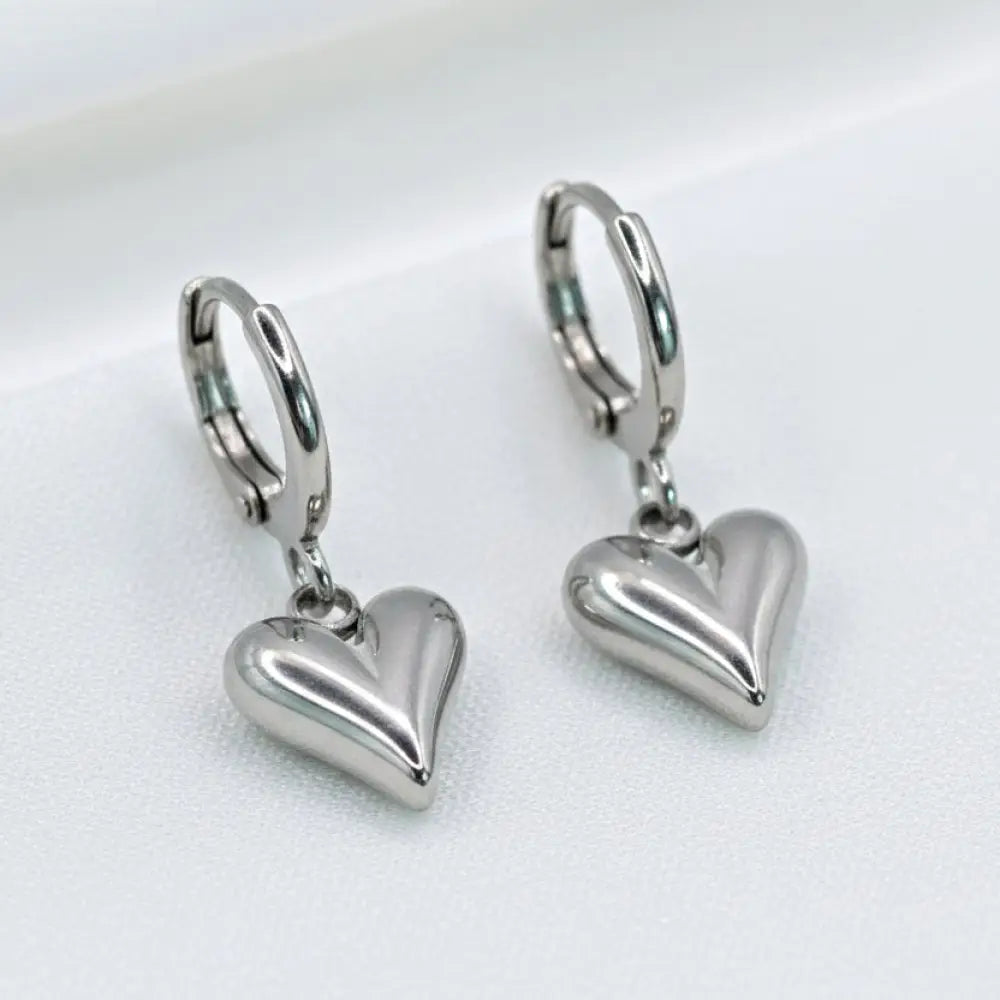 Little Heart Earrings-Edelstahl Silver & Gold - Ohrringe