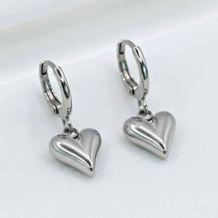 Little Heart Earrings-Edelstahl Silver & Gold - Ohrringe