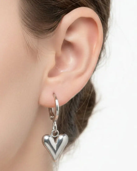 Little Heart Earrings-Edelstahl Silver & Gold - Ohrringe