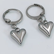 Little Heart Earrings-Edelstahl Silver & Gold - Silber - Ohrringe