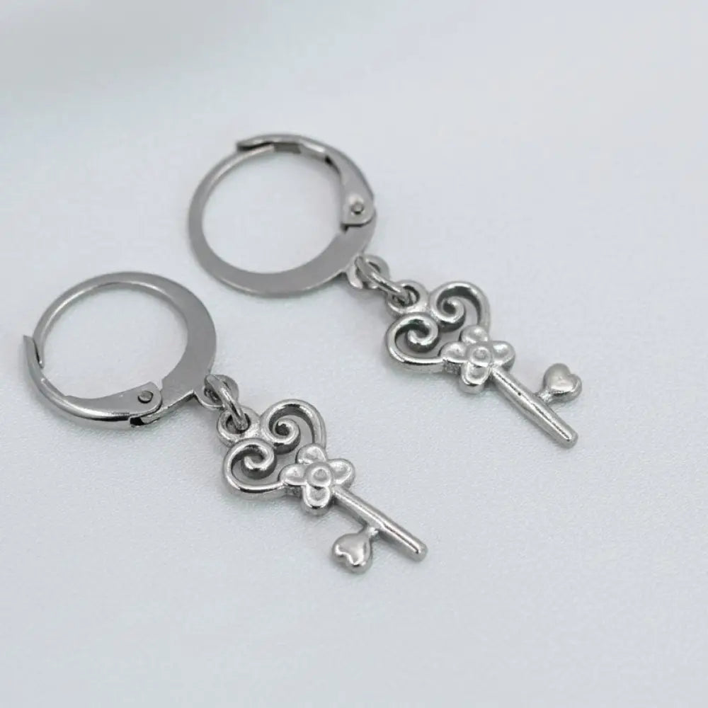 Little Key Earrings-Edelstahl Silver - Ohrringe
