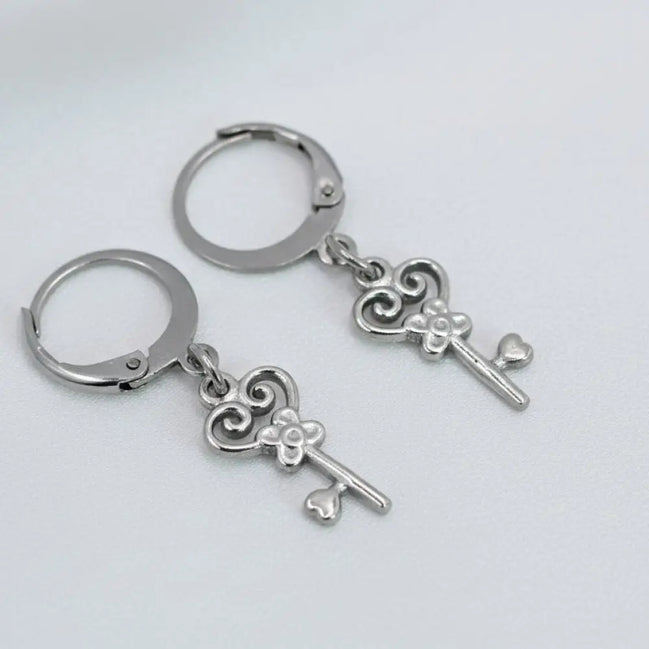Little Key Earrings-Edelstahl Silver - Ohrringe