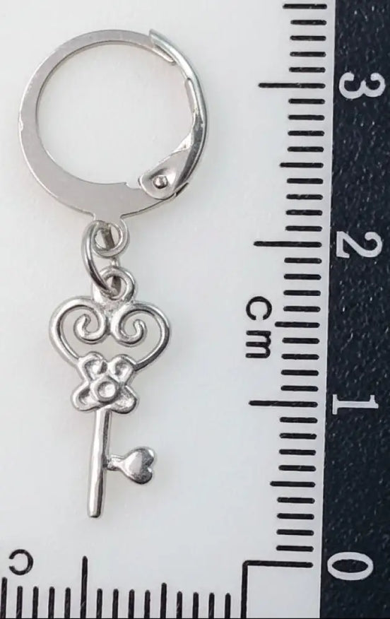 Little Key Earrings-Edelstahl Silver - Ohrringe