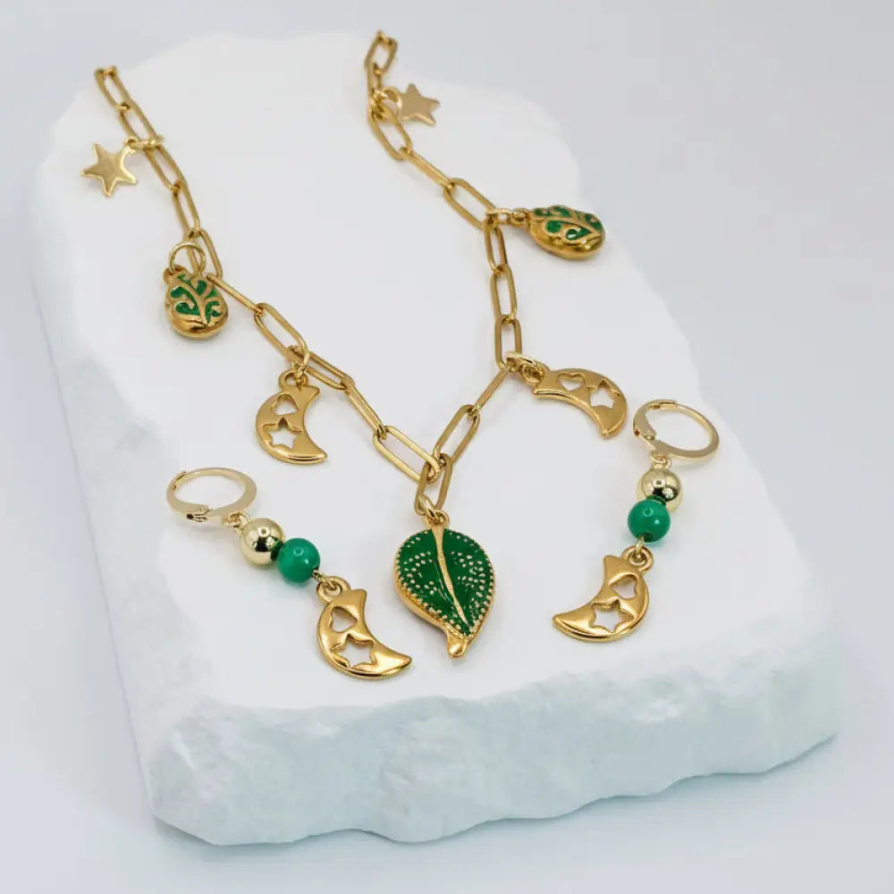 Lunavera – Oath of the Greenwood Earrings -Edelstahl Gold & Silver - Ohrringe