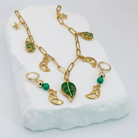 Lunavera – Oath of the Greenwood Earrings -Edelstahl Gold & Silver - Ohrringe