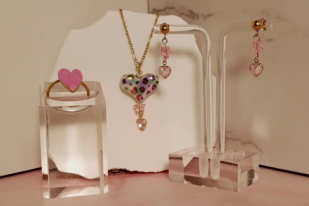 Pinky Little Heart Earrings-Edelstahl Gold - Ohrringe
