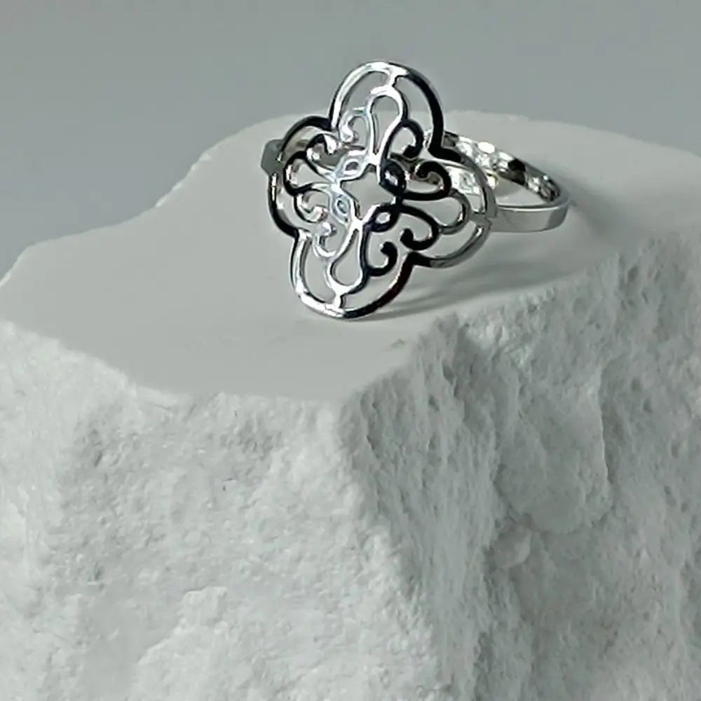 Solvaris-Baroque Sun Crown Ring -Edelstahl-Gold & Silver - Ringe