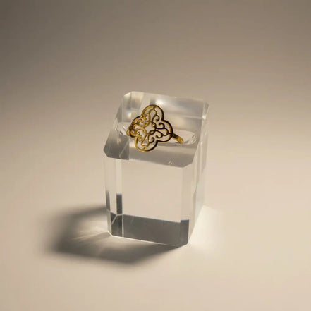 Solvaris-Baroque Sun Crown Ring -Edelstahl-Gold & Silver - Gold - Ringe
