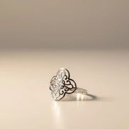 Solvaris-Baroque Sun Crown Ring -Edelstahl-Gold & Silver - Silber - Ringe