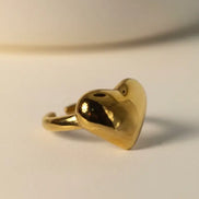 Solvaris-Golden Heart Embrace Ring-Edelstahl Gold & Silver - Gold - Ringe