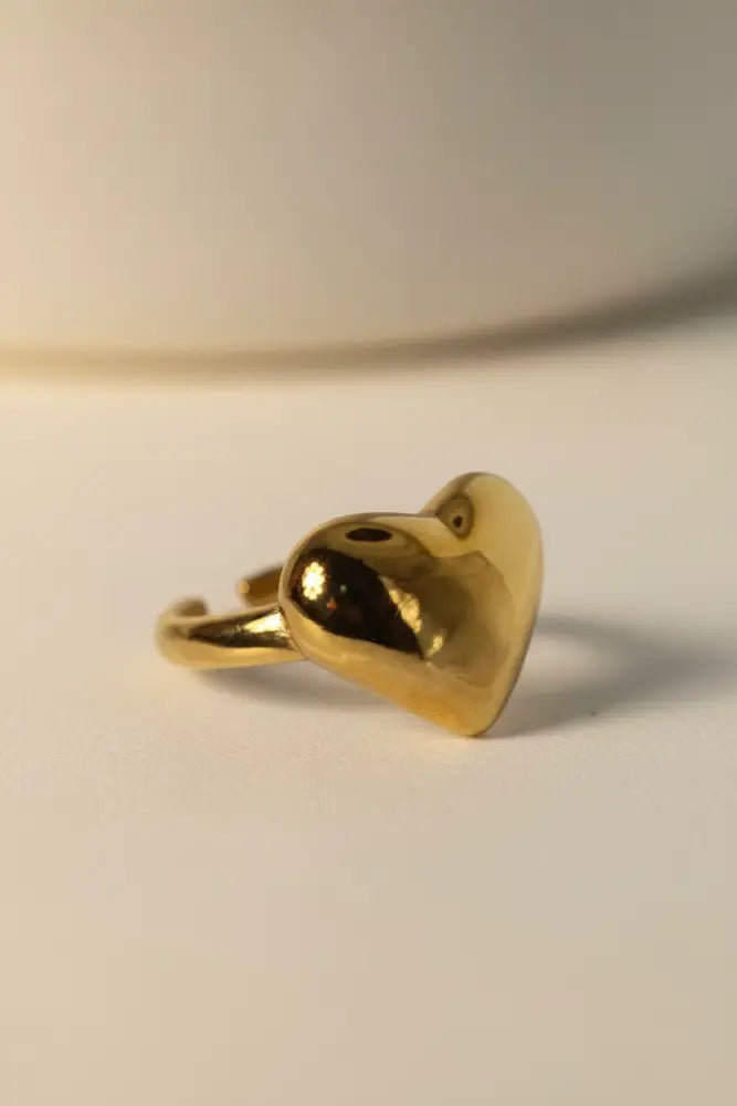 Solvaris-Golden Heart Embrace Ring-Edelstahl Gold & Silver - Gold - Ringe