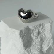 Solvaris-Golden Heart Embrace Ring-Edelstahl Gold & Silver - Ringe