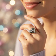 Solvaris-Golden Heart Embrace Ring-Edelstahl Gold & Silver - Ringe