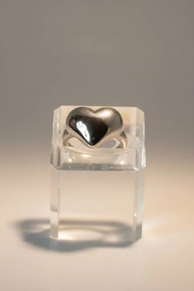 Solvaris-Golden Heart Embrace Ring-Edelstahl Gold & Silver - Silber - Ringe