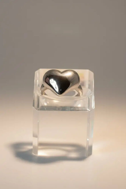 Solvaris-Golden Heart Embrace Ring-Edelstahl Gold & Silver - Silber - Ringe