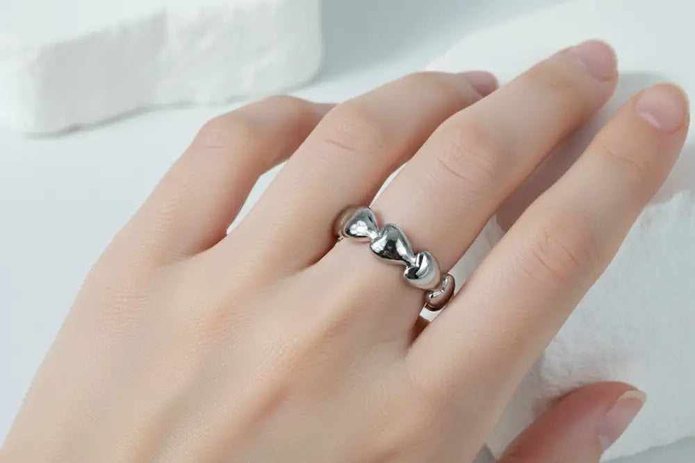 Edelstahl Silber Ring