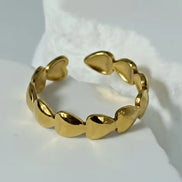 Solvaris-Heart Oath Ring-Edelstahl Gold & Silver - Ringe