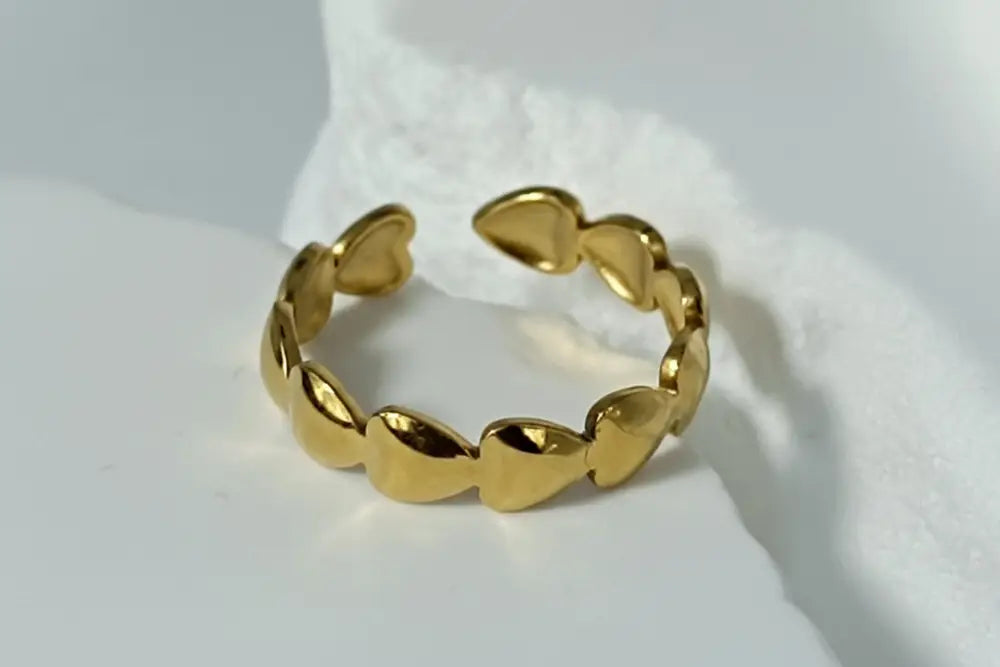 Solvaris-Heart Oath Ring-Edelstahl Gold & Silver - Ringe