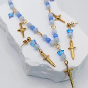 Solvaris-Hero the Blue Sword Earrings-Edelstahl Gold - Ohrringe