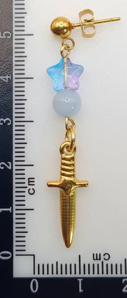 Blau Gold Ohrringe edelstahl