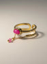 Solvaris-Magenta Aura Stone Ring – Edelstahl Gold & Silver - Gold - Ringe