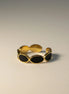 Solvaris-Midnight Oval Enamel Ring-Edelstahl Gold - Ringe
