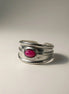 Solvaris-Mystic Magenta Stone Ring – Edelstahl Silver - Ringe