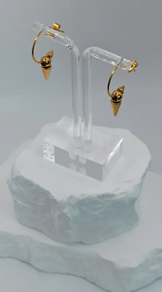 Spike Edelstahl gold ohrringe