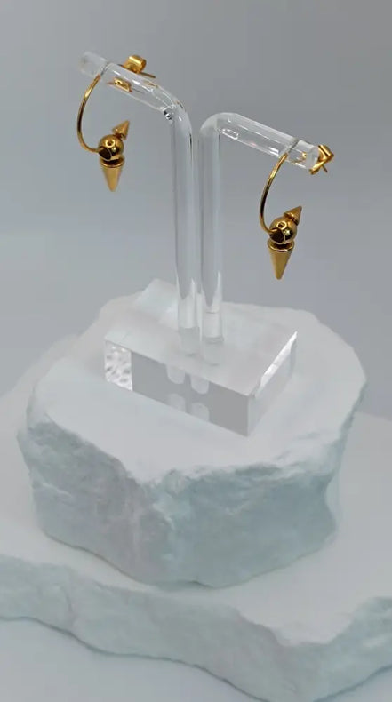 Spike Edelstahl gold ohrringe
