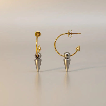Spikey Gold Earrings-Edelstahl Gold & Silver - Ohrringe