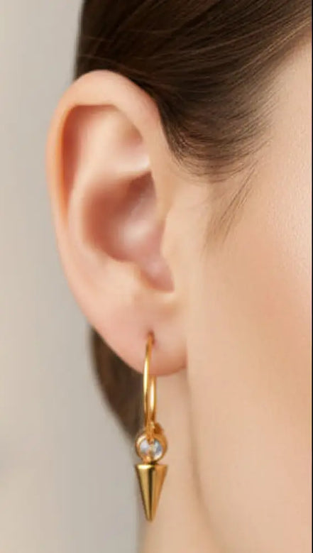 Spike Edelstahl gold ohrringe