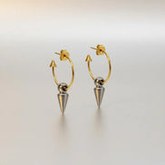 Spikey Gold Earrings-Edelstahl Gold & Silver - Silber - Ohrringe