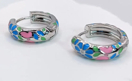 Enamel Ohrringe Blau