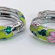 Enamel Ohrringe Grün