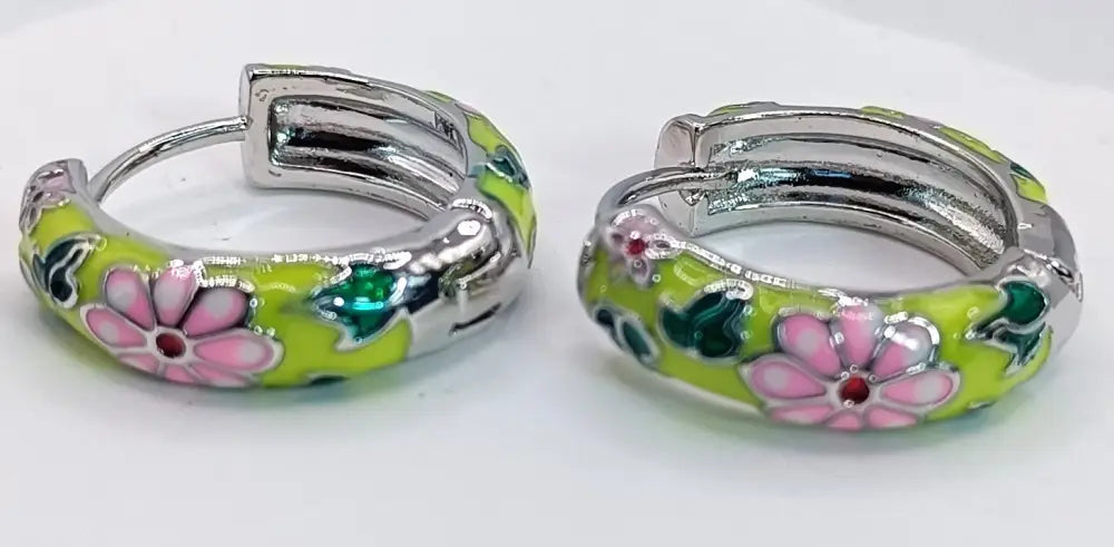 Enamel Ohrringe Grün